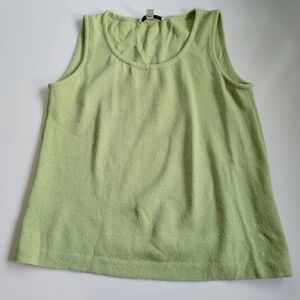 St. John Women's Wool Blend Knit Top in Green Small